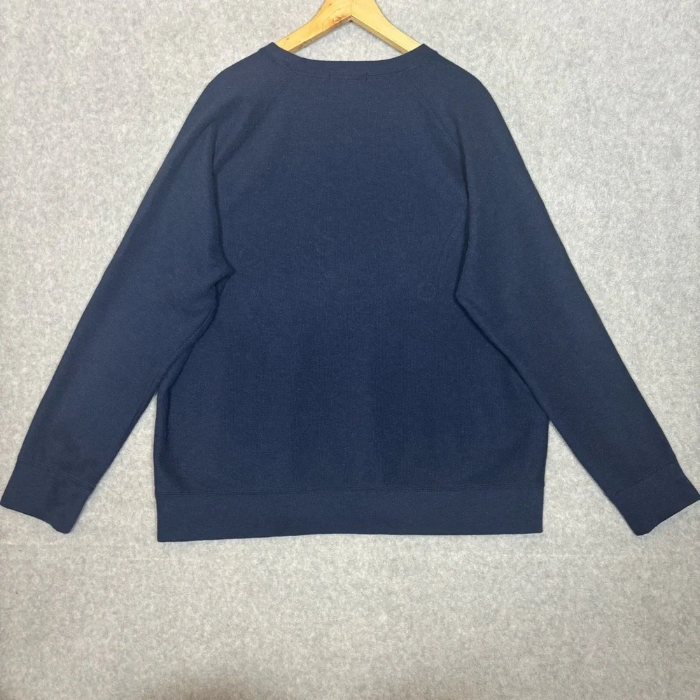 Banana Republic Waffle Crew Pullover Sweater-Blue-Men Size XXL